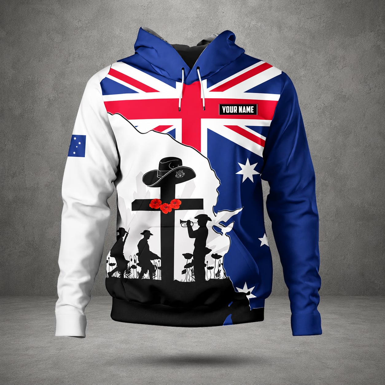 Custom Name Australian Defence Force Lest We Forget Anzac Day Hoodie