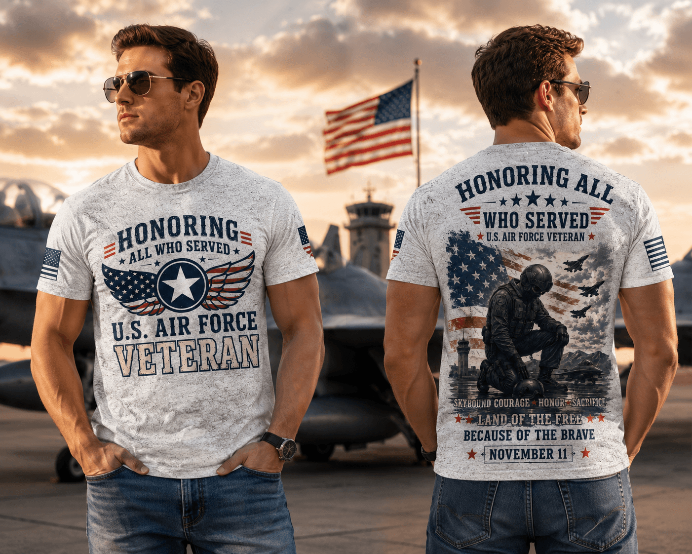 Honoring All Who Seved US Air Force Veteran 3D Shirt