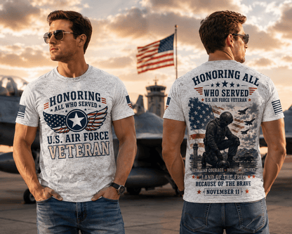 Honoring All Who Seved US Air Force Veteran 3D Shirt