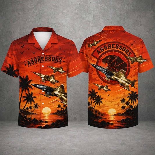 US Air Force F-5E Tiger II Hawaiian Shirt, Military Aviation Aloha Shirt