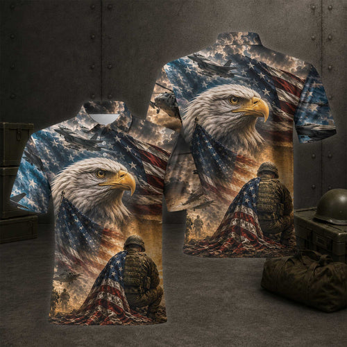 All Gave Some Some Gave All Polo Shirt, US Air Force American Bald Eagle Shirt