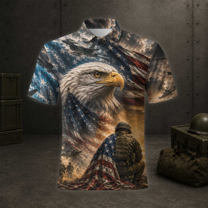 All Gave Some Some Gave All Polo Shirt, US Air Force American Bald Eagle Shirt