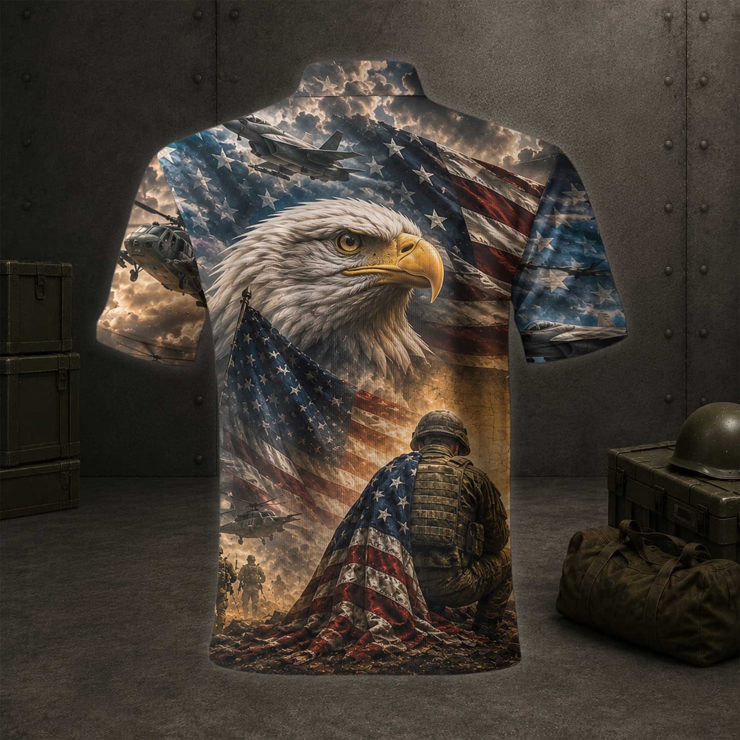 All Gave Some Some Gave All Polo Shirt, US Air Force American Bald Eagle Shirt