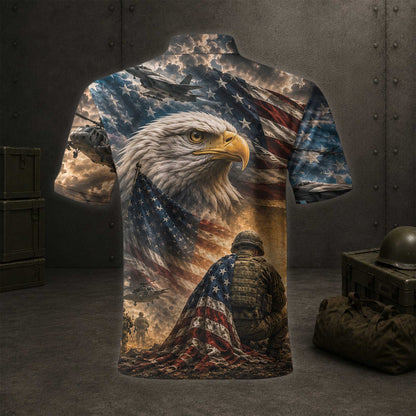 All Gave Some Some Gave All Polo Shirt, US Air Force American Bald Eagle Shirt