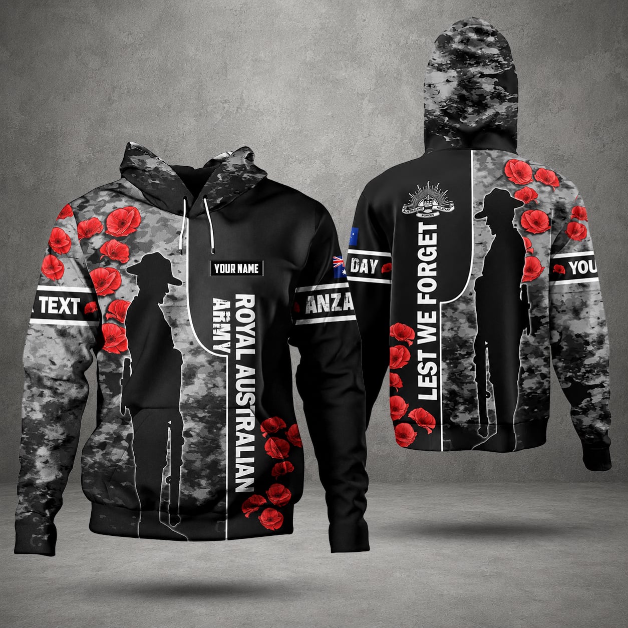 Personalized Australian Defence Force Military Hoodie, Memorial Day Gift