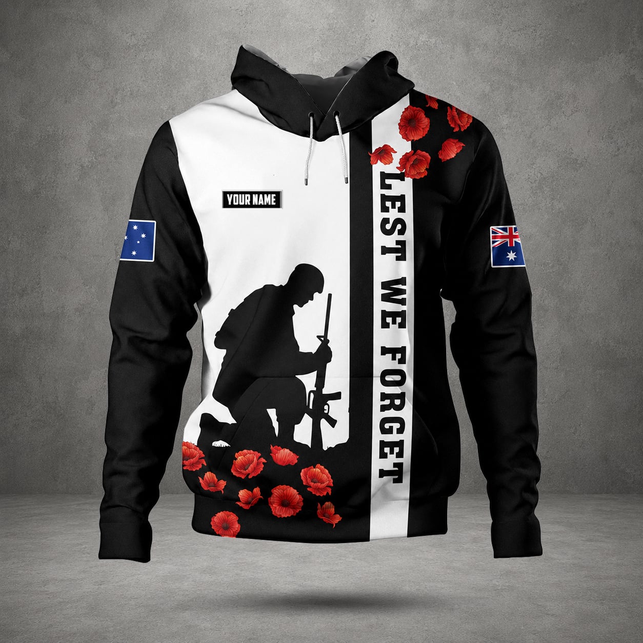 Personalized Australian Defence Force Military Hoodie, Anzac Day Memorial Gift