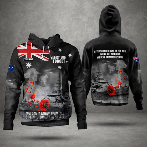 Personalized Australian Defence Force Military Hoodie, Anzac Day Gift