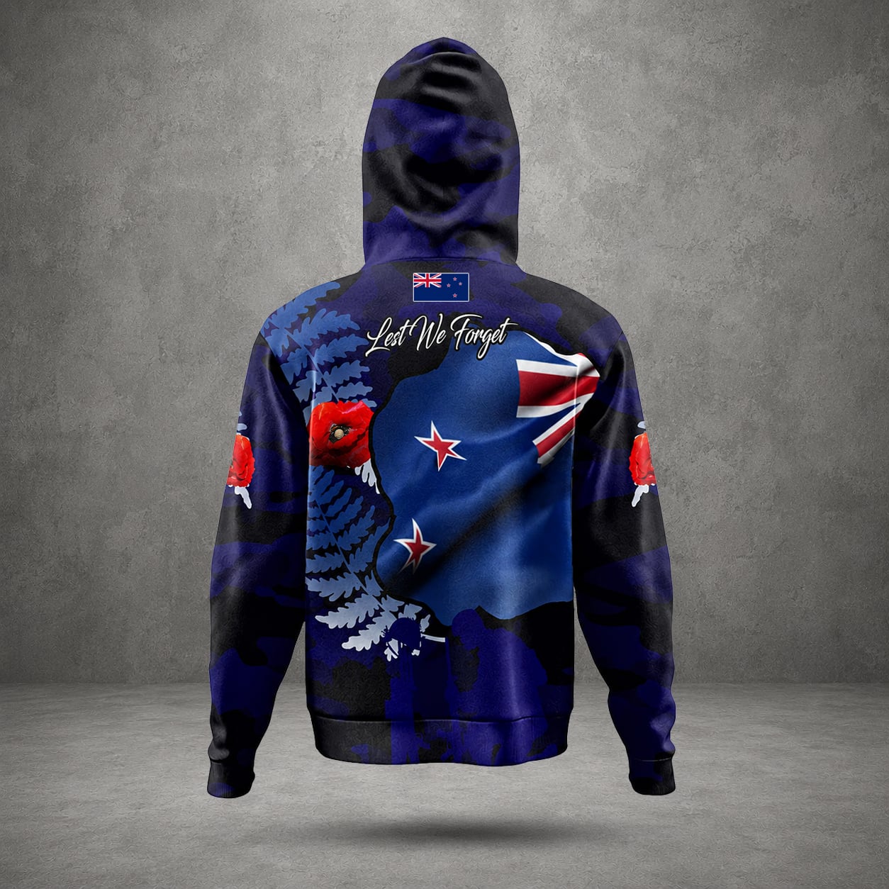 Custom Name New Zealand Defence Force Hoodie, Lest We Forget Anzac Day Hoodie