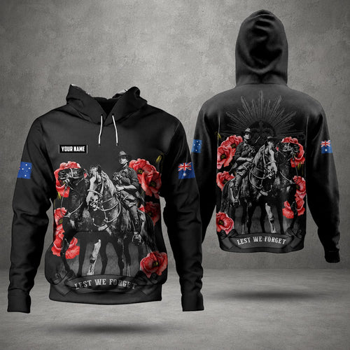 Custom Australian Military Hoodie, Anzac Day Veteran Memorial Hoodie