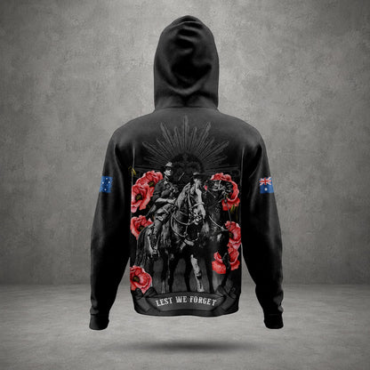 Custom Australian Military Hoodie, Anzac Day Veteran Memorial Hoodie