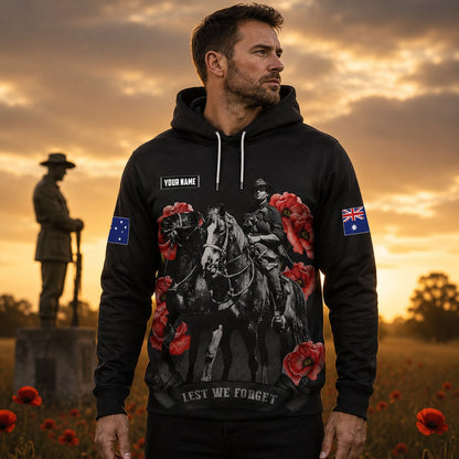 Custom Australian Military Hoodie, Anzac Day Veteran Memorial Hoodie