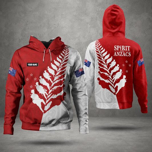 Australian & New Zealand Military Hoodie, Custom Name Remembrance Day Hoodie