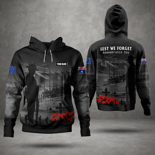 Australian Defence Force Hoodie, Custom Name Anzac Day Military Hoodie