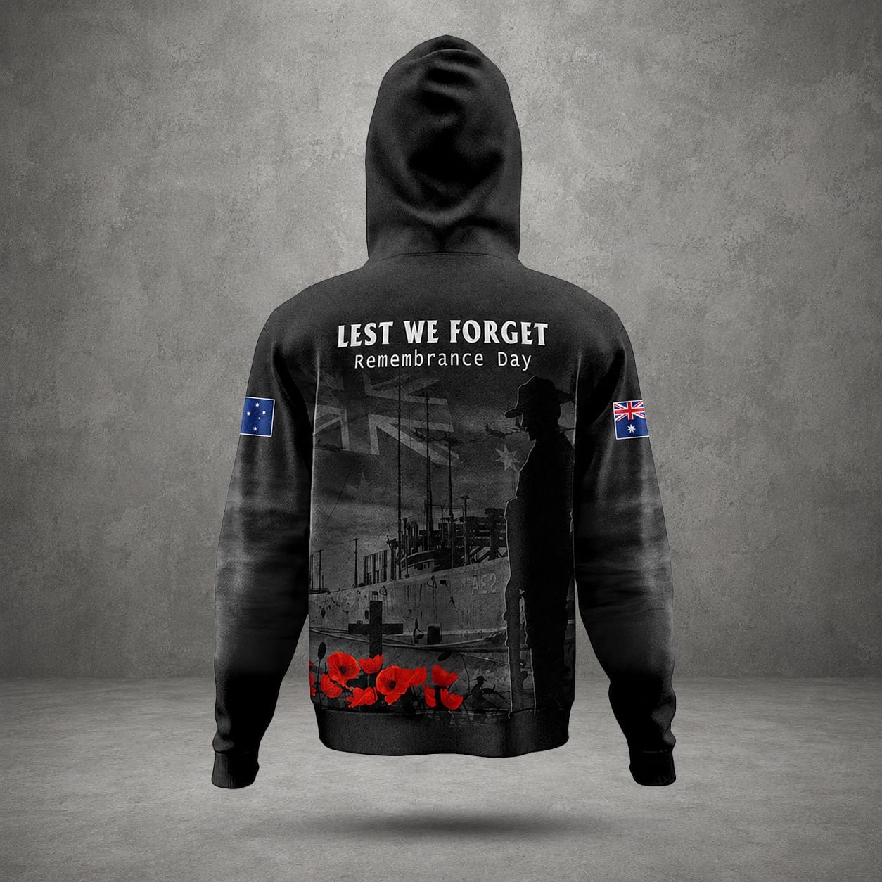 Australian Defence Force Hoodie, Custom Name Anzac Day Military Hoodie