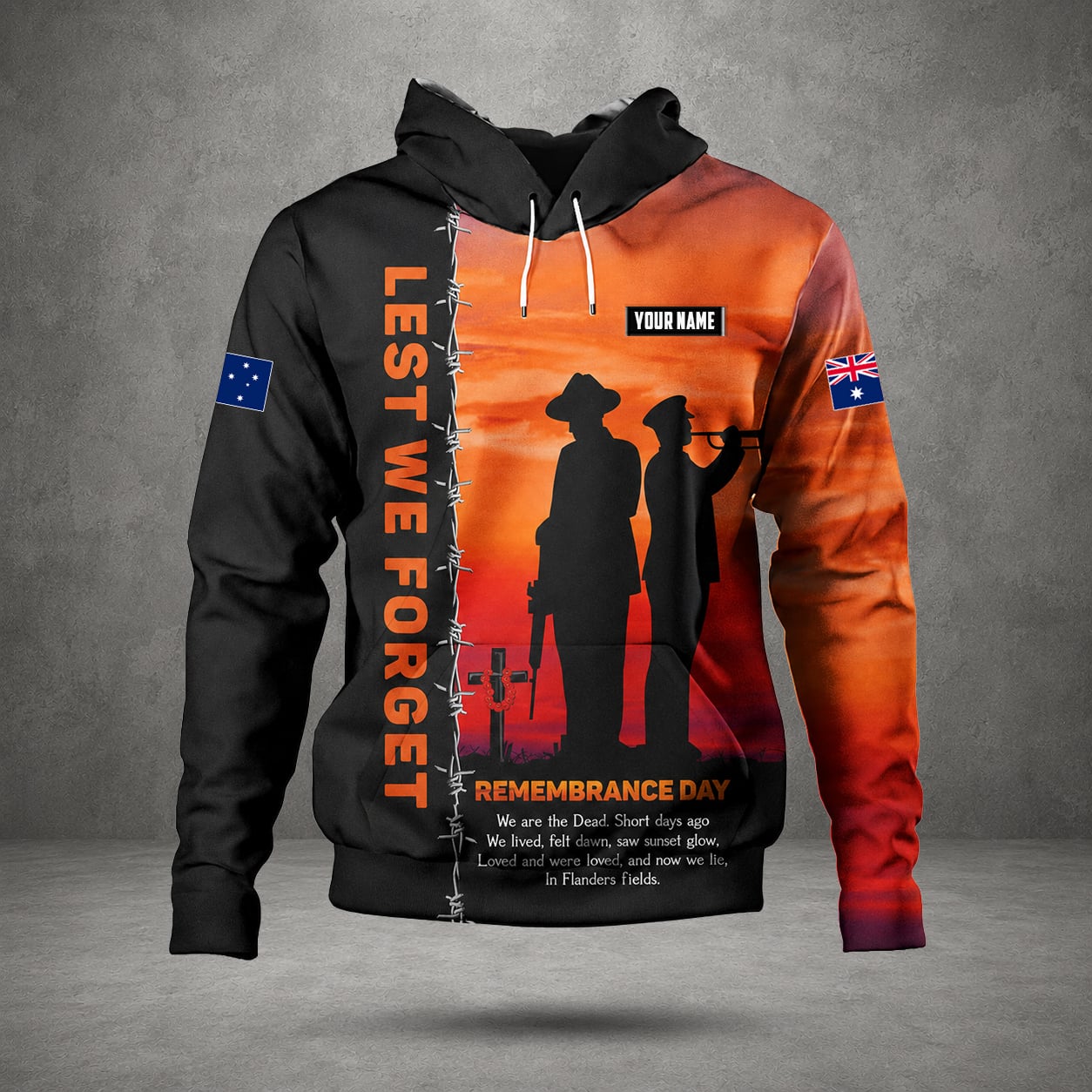 Personalized Australian Defence Force Hoodie, Anzac Day Memorial Hoodie