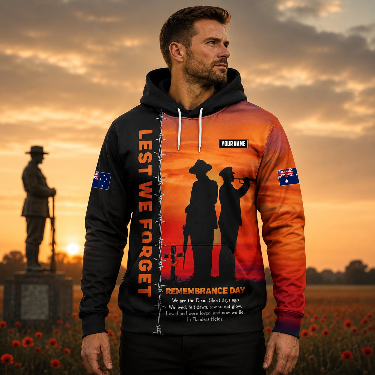 Personalized Australian Defence Force Hoodie, Anzac Day Memorial Hoodie