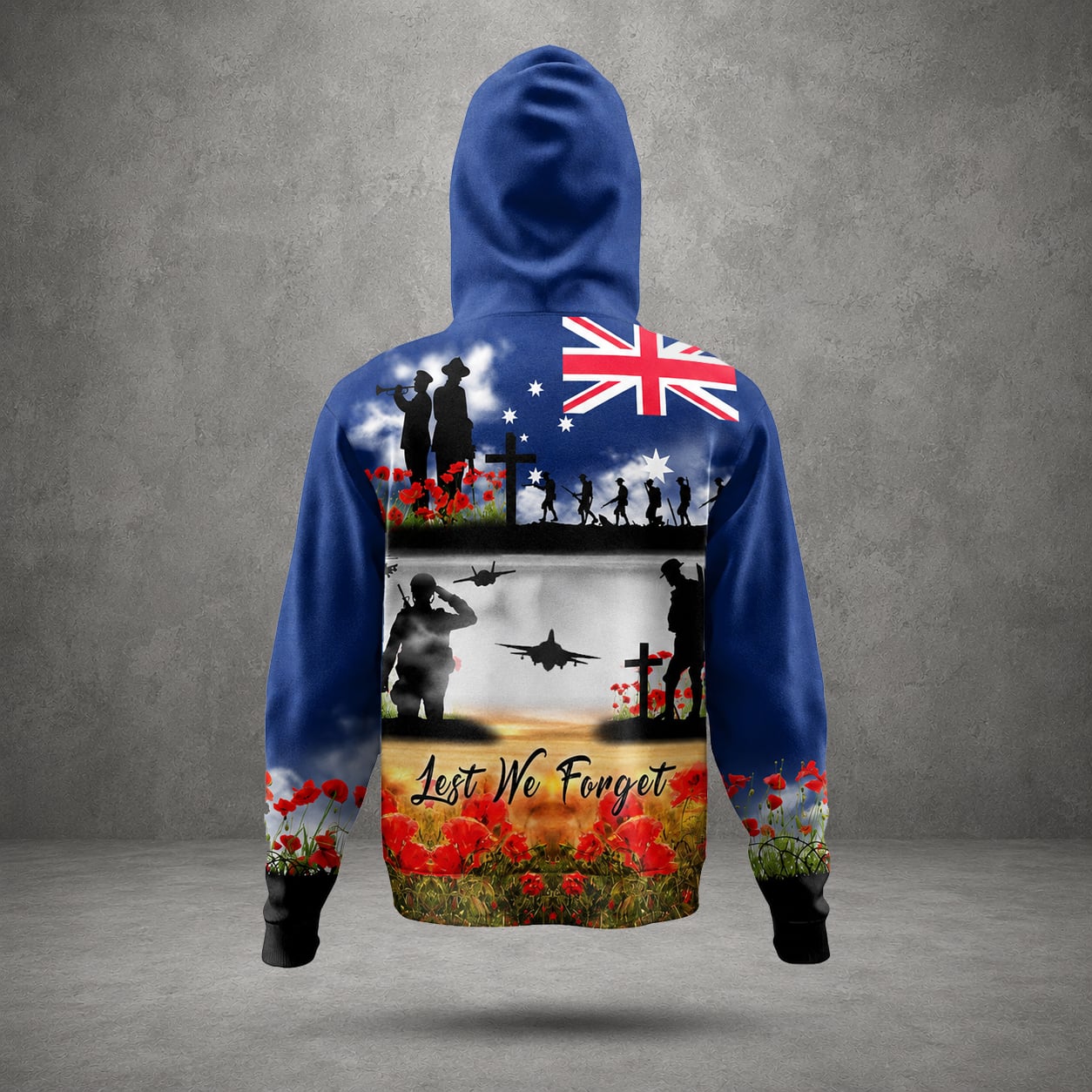 Custom Name Australian Defence Force Hoodie, Lest We Forget Anzac Day Hoodie