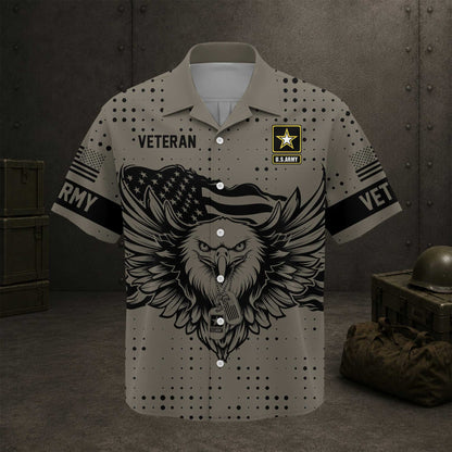 US Air Force Bald Eagle Camo Hawaiian Shirt For Men