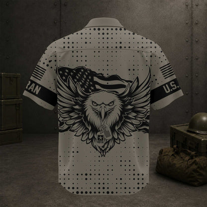 US Air Force Bald Eagle Camo Hawaiian Shirt For Men