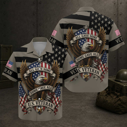 All Gave Some Tropical Veteran US Eagle Aloha Hawaiian Shirt