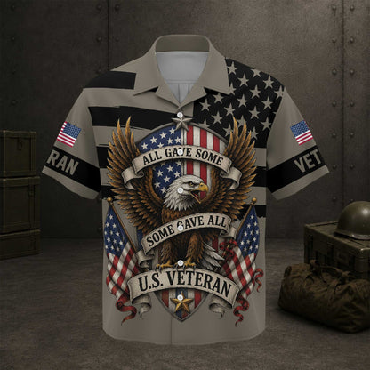 All Gave Some Tropical Veteran US Eagle Aloha Hawaiian Shirt
