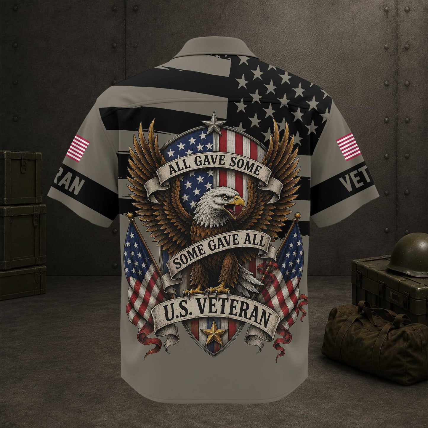 All Gave Some Tropical Veteran US Eagle Aloha Hawaiian Shirt