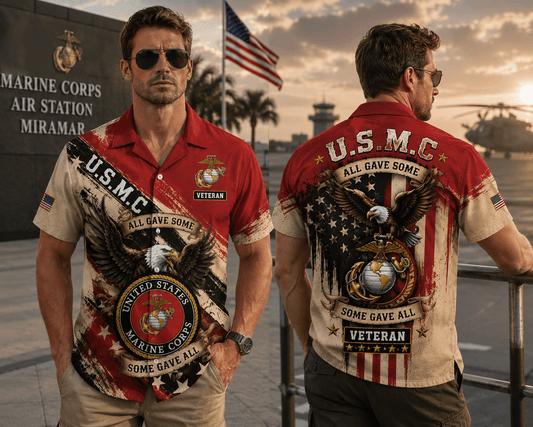 United States Marines Corps Veteran Hawaiian Shirt