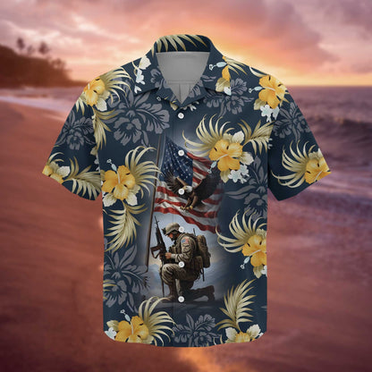 Never Forget Honor The Fallen Veteran Hawaiian Shirt