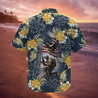 Never Forget Honor The Fallen Veteran Hawaiian Shirt