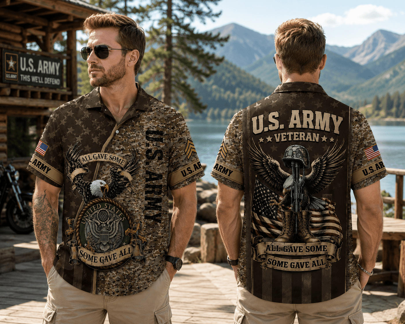 All Gave Some Some Gave All Hawaiian Shirt, US Air Force American Bald Eagle Hawaiian Shirt