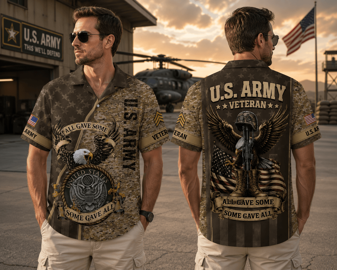 All Gave Some Some Gave All Hawaiian Shirt, US Air Force American Bald Eagle Hawaiian Shirt