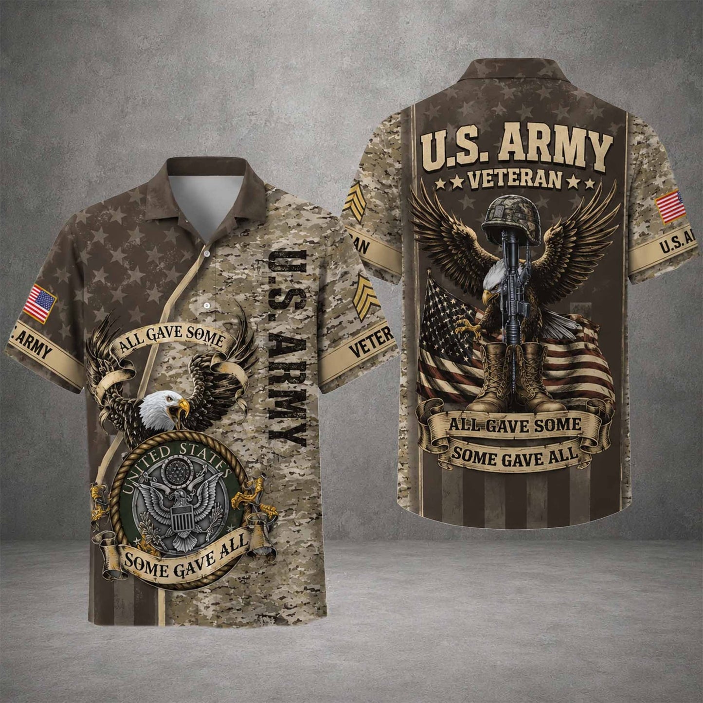 All Gave Some Some Gave All Hawaiian Shirt, US Air Force American Bald Eagle Hawaiian Shirt