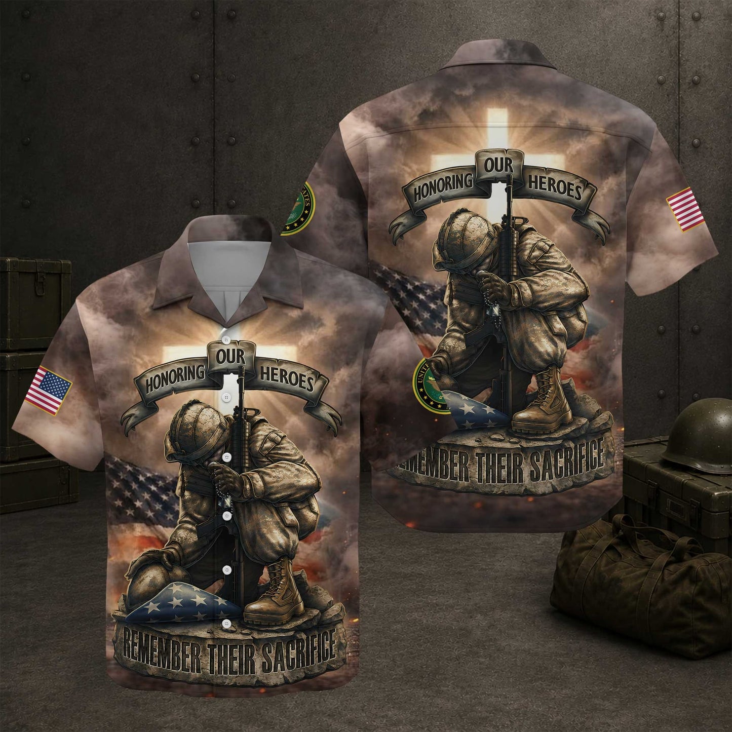 Veteran Memorial Honoring Our Heroes All Over Print Hawaiian Shirt