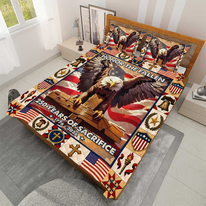 Personalized Patriotic Eagle Quilt Set, America 250 Lightweight Bedding Set