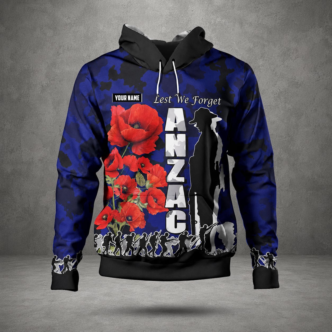 Custom Name Australian Defence Force Remembrance Day Hoodie, Lest We Forget Anzac Day Hoodie