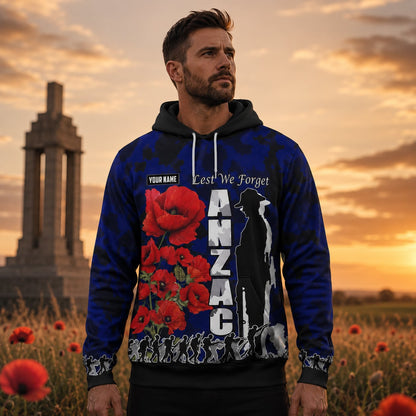 Custom Name Australian Defence Force Remembrance Day Hoodie, Lest We Forget Anzac Day Hoodie