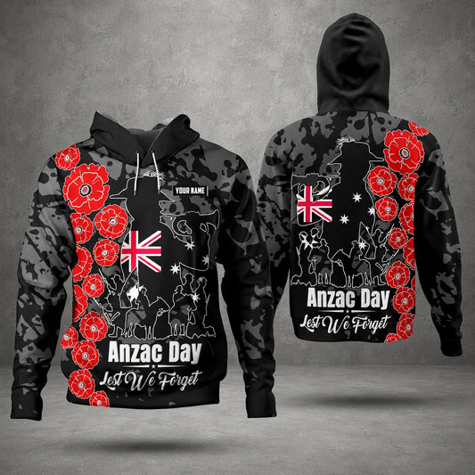 Custom Name Australian Defence Force Lest We Forget Hoodie