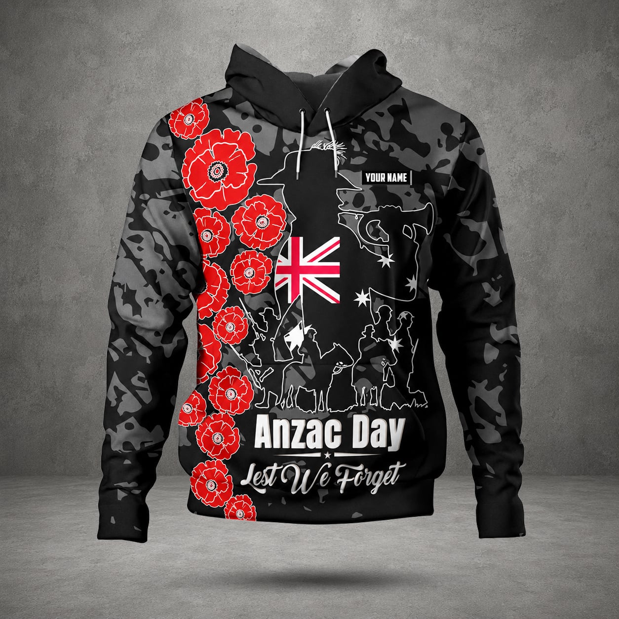 Custom Name Australian Defence Force Lest We Forget Hoodie