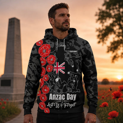 Custom Name Australian Defence Force Lest We Forget Hoodie