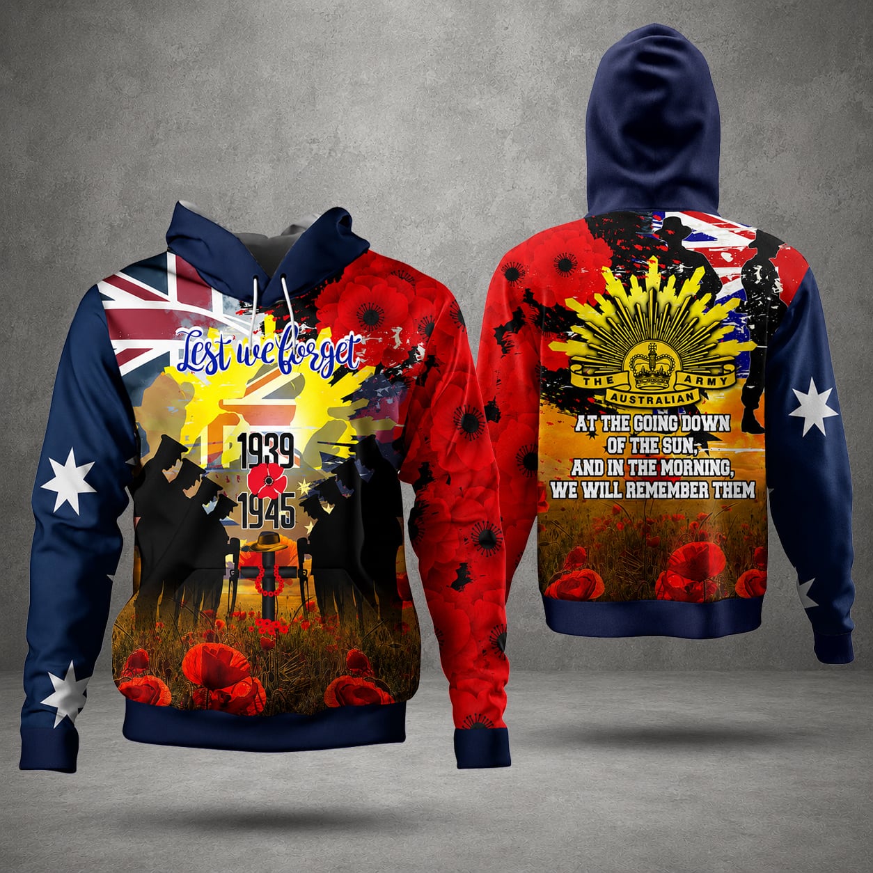 Australian Defence Force Lest We Forget Remembrance Day Anzac Day Hoodie