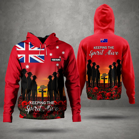 Australian Defence Force Remembrance Hoodie, Custom Name Lest We Forget Anzac Day