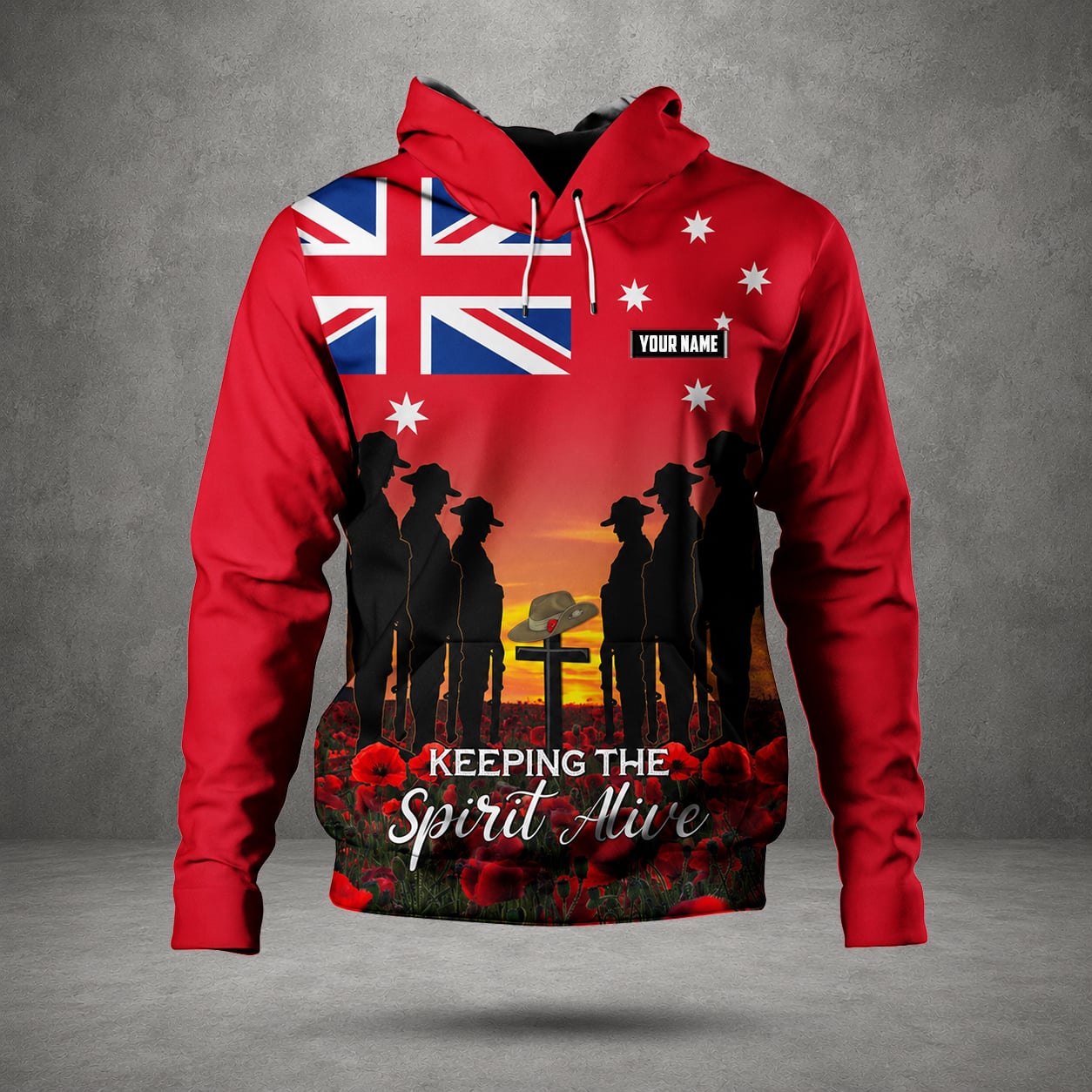 Personalized Australian Defence Force Hoodie, Anzac Day Remembrance Design