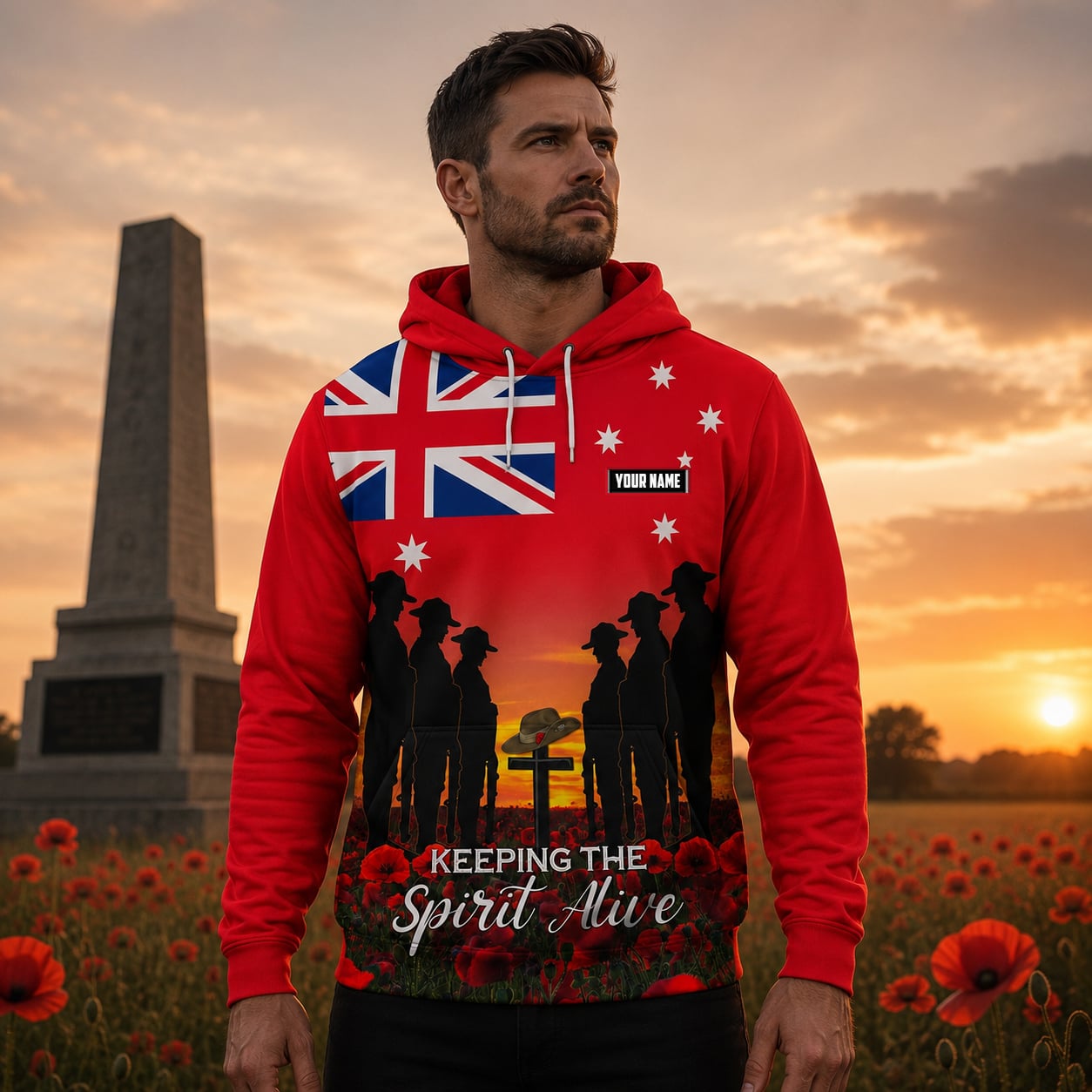 Personalized Australian Defence Force Hoodie, Anzac Day Remembrance Design