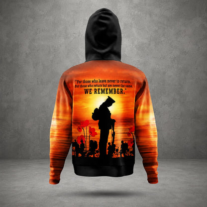 Custom Name Australian Defence Force Lest We Forget Anzac Day Remembrance Hoodie
