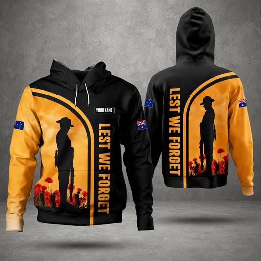 Personalized Australian Defence Force Lest We Forget Remembrance Hoodie