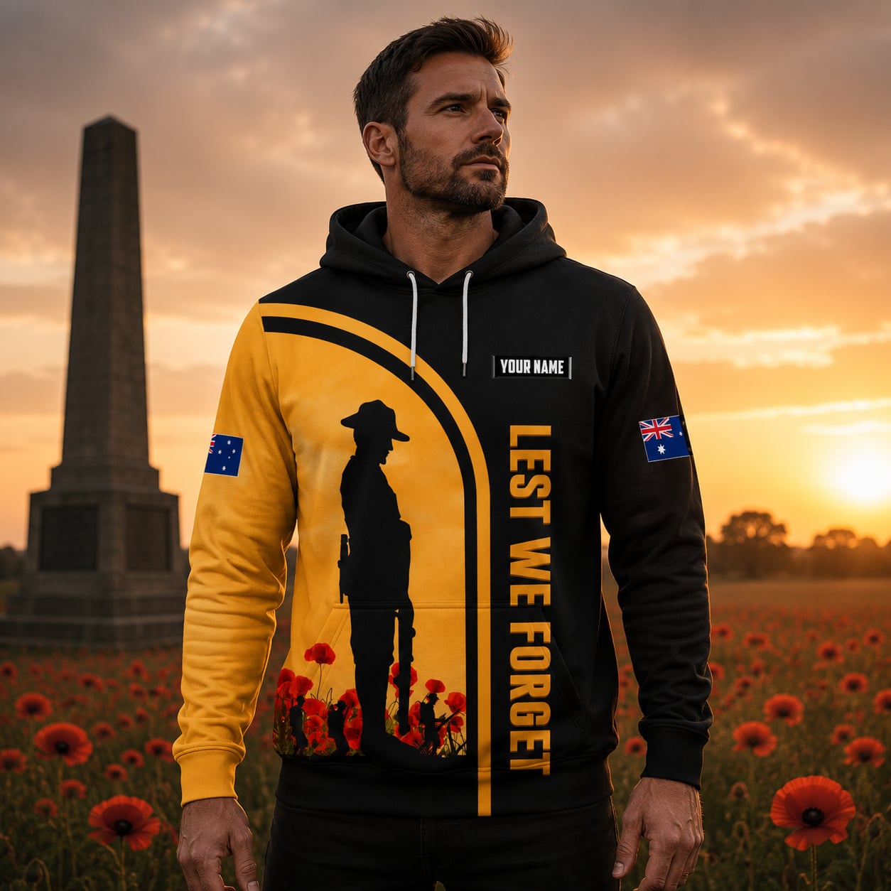 Personalized Australian Defence Force Lest We Forget Remembrance Hoodie