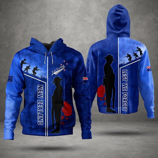 New Zealand Defence Force Lest We Forget Remembrance Day Anzac Day Hoodie (Copy)