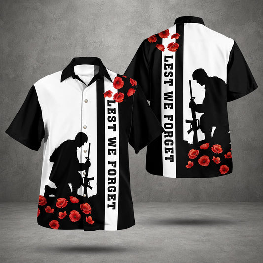 Australian Defence Force Anzac Day Hawaiian Shirt, Lest We Forget Remembrance Military Gift