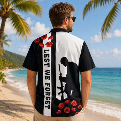 Australian Defence Force Anzac Day Hawaiian Shirt, Lest We Forget Remembrance Military Gift