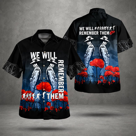 Australian Defence Force Lest We Forget Remembrance Day Anzac Day Hawaiian Shirt